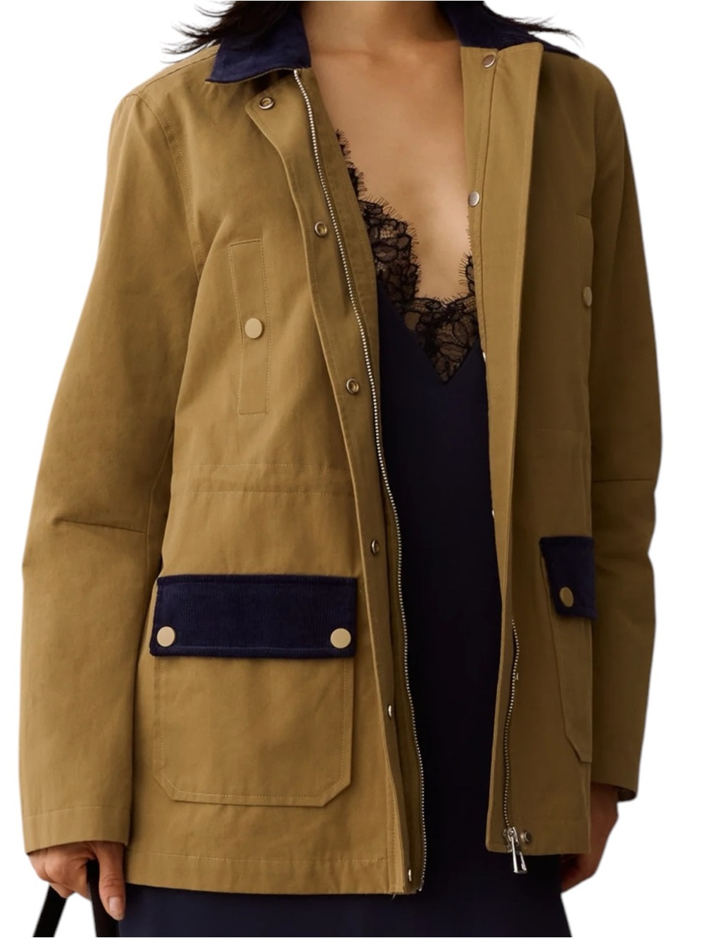Few Moda Caara Diana Barn Jacket Midnight Moss Khaki NWT